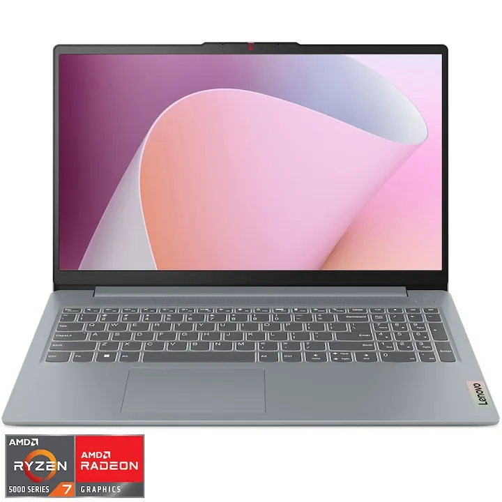 Lenovo IdeaPad Slim 3 15ABR8 cu procesor AMD Ryzen™ 7 5825U pana la 4.5GHz, 15.6" Full HD, 16GB DDR4 RAM, 1TB SSD, AMD Radeon™ Graphics, No OS, Arctic Grey