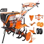Motosapatoare Ruris 732acc, 8.5 CP + roti cauciuc 5.00-8+rarita+plug+adaptor+dispozitiv scos cartofi+roti metalice 400 fara manicot+cultivator