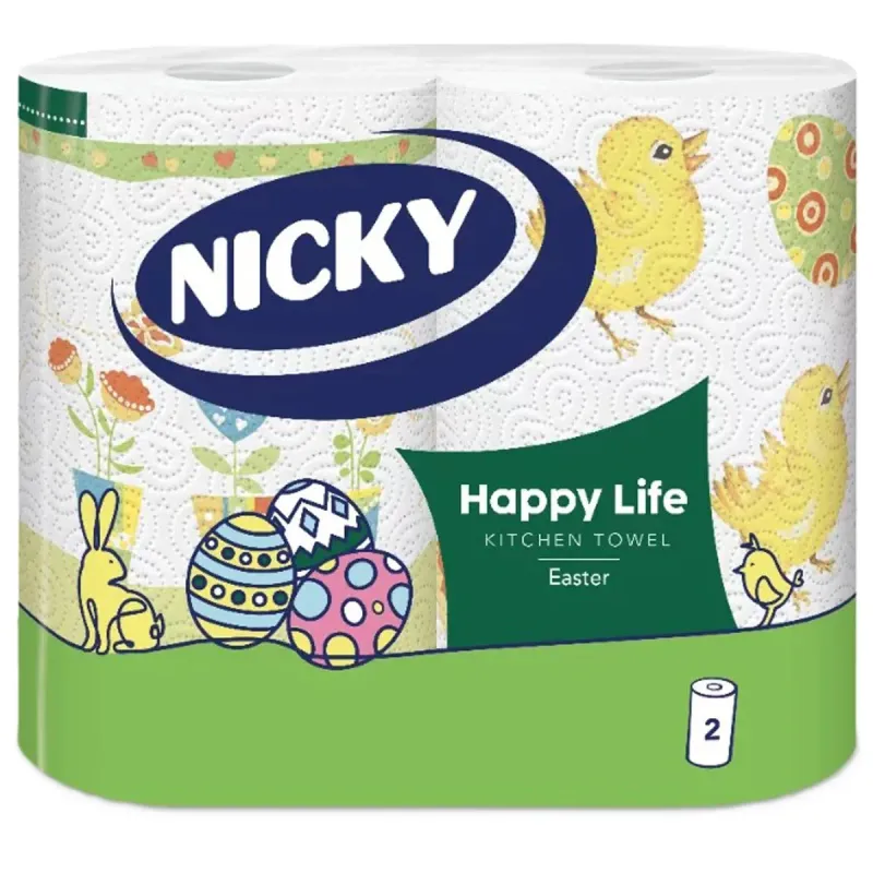 Prosoape de hartie Nicky Happy Life Easter, 2 role, 2 straturi