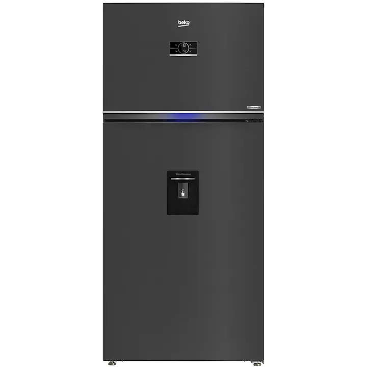 Frigider cu doua usi Beko RDNE650E40DZXBRN1, 630 l, Everfresh+, AeroFlow, Compresor ProSmart Inverter, Dozator apa, Clasa E, H 187,7 cm, Dark Inox