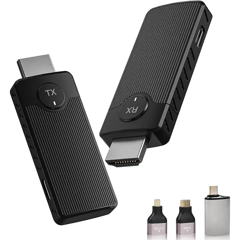 Kit de oglindire HDMI, Garsonal®, 1080P/60Hz, Wireless 50 m, 2.4G+6G incorporat, 2 adaptoare incluse, Negru