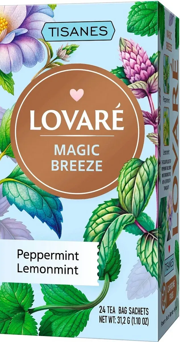 Ceai de menta si menta lamaita Lovare Magic Breeze, 24 pliculete