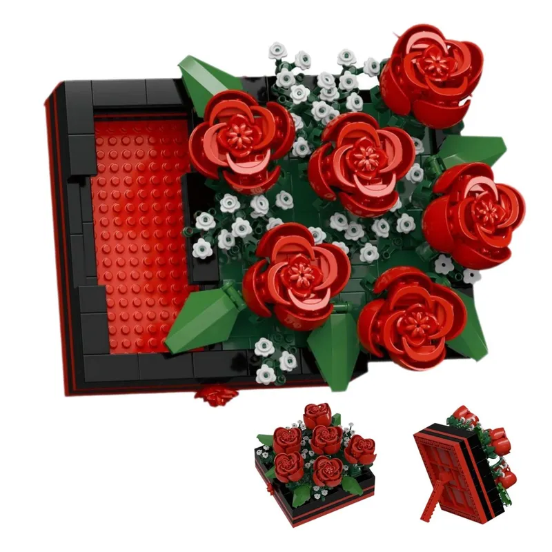 Set constructie Trandafiri cu Rame Foto, 687 Piese, rosu