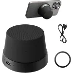 Boxa telefon portabila, Bluetooth, Adsorbtie magnetica, suport telefon 2 in 1, Compatibila Apple/Android, Audio HD cu difuzor full-range de 40mm, Rezistent la apa IPX6, Sunet Surround 3D, Negru