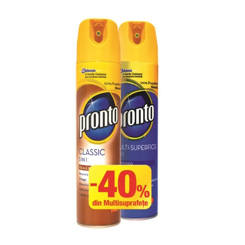 Spray pentru lemn + spray multisuprafete Pronto