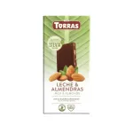 Ciocolata cu lapte si migdale Torras, fara zahar si fara gluten, 125 g