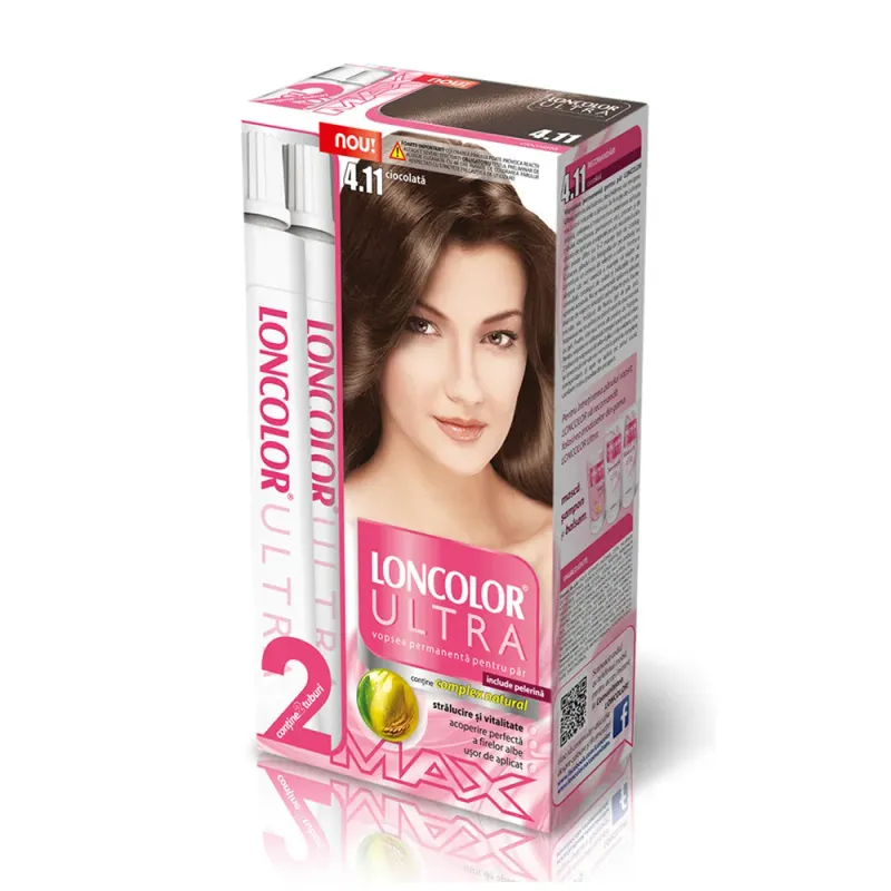 Vopsea permanenta pentru par Loncolor Ultra Max, 4.11 Ciocolata