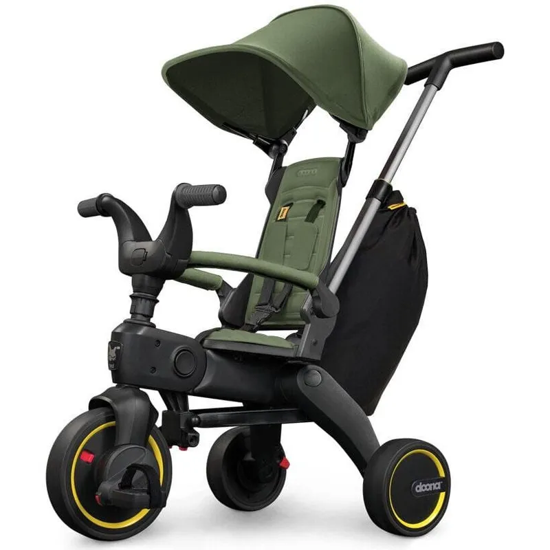 Tricicleta Doona Liki Trike S3 5w1, compacta, verde desert, set complet, pentru copii pana la 3 ani