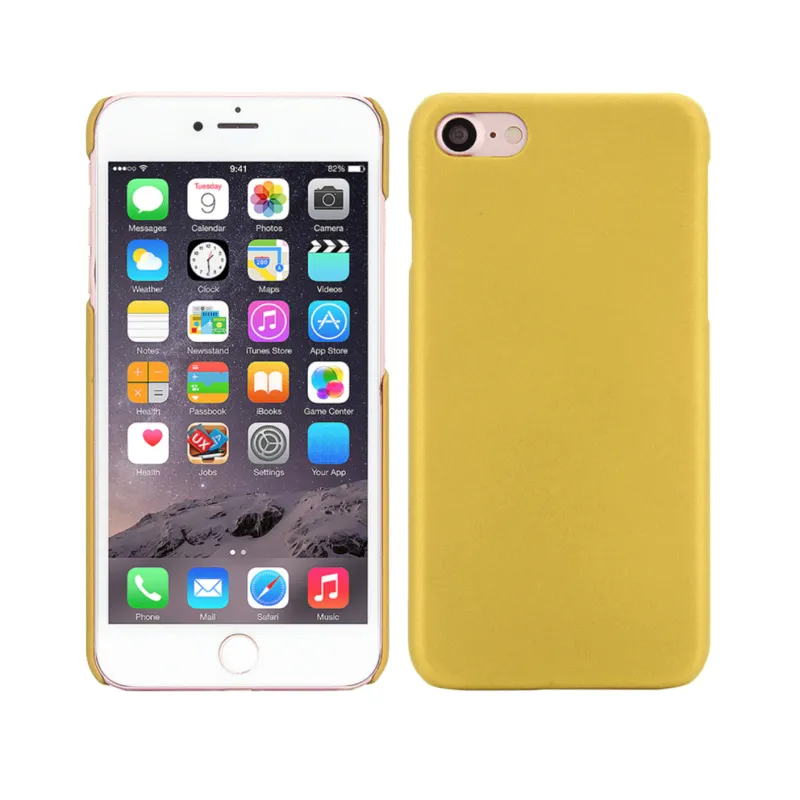 Husa de protectie pentru iPhone 7, culoare galbena, cu capac posterior si bumper de protectie