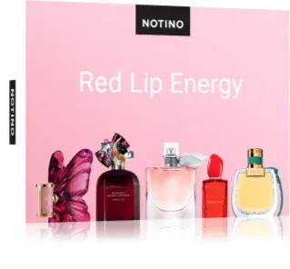 Beauty Discovery Box Notino Red Lip Energy CAROLINA HERRERA La Bomba, Marc Jacobs Perfect Absolute, Chloé Nomade Jardin d’Égypte, Lancôme La vie est belle, Armani Sì Passione Red Musk pentru femei