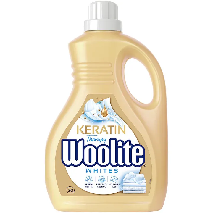 Detergent lichid pentru rufe Woolite Keratin Whites, 30 spalari, 1.8L