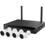 Kit de supraveghere video EZVIZ H3C, 2K, 4 camere, Wi-Fi, 8 canale, Color Night Vision, alb