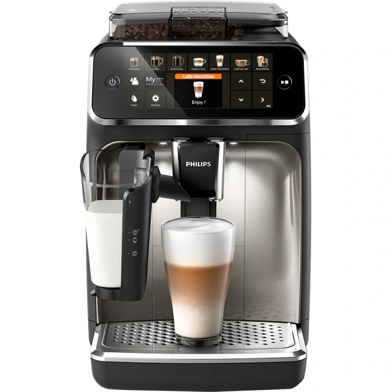 Espressor automat Philips LatteGo Seria 5400 EP5447/90, 1.8l, 1500W, 15 bar, negru-argintiu