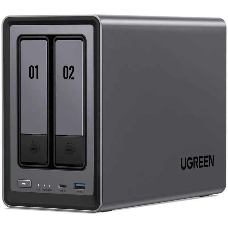 Network Attached Storage UGREEN NASync DXP2800 cu procesor Intel N100 Quad-core, 8GB DDR5, 2-bays, port 2.5G