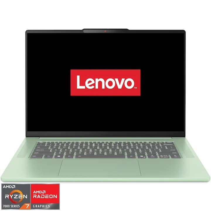 Lenovo IdeaPad Slim 5 15ARP10 cu procesor AMD Ryzen™ 7 7735HS pana la 4.75GHz, 15.1" WQXGA, OLED, 16GB LPDDR5x, 1TB SSD, AMD Radeon™ 680M Graphics, No OS, Seafoam Green