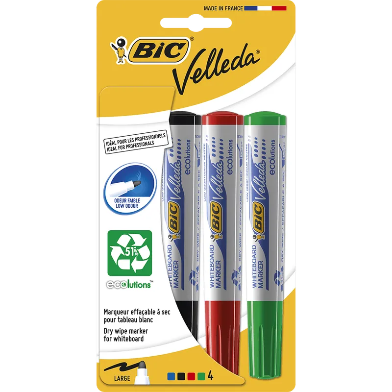 Marker ECO Velleda 1701 asortate Blister/4
