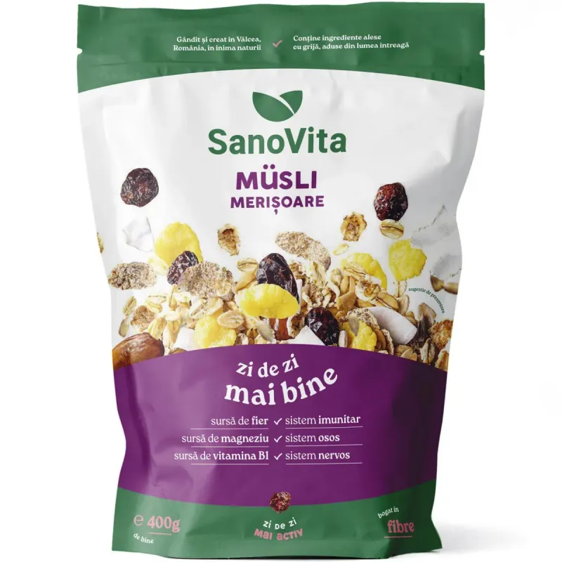 Musli cu merisor Sano Vita, 400 g