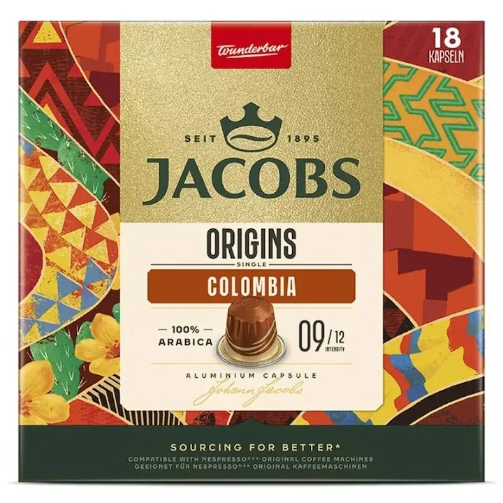 Capsule cafea Jacobs, 18 buc, aroma ciocolata si caramel, pentru espresoare Nespresso