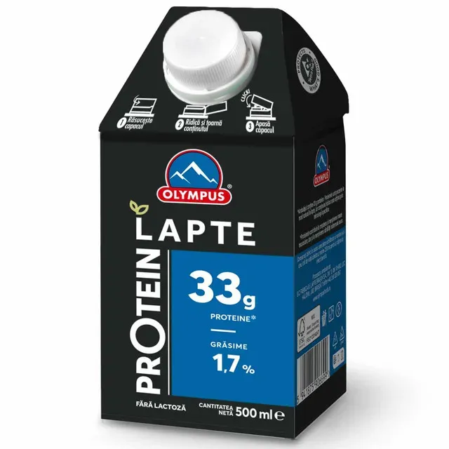 Lapte high protein Olympus, fara lactoza, 500 ml