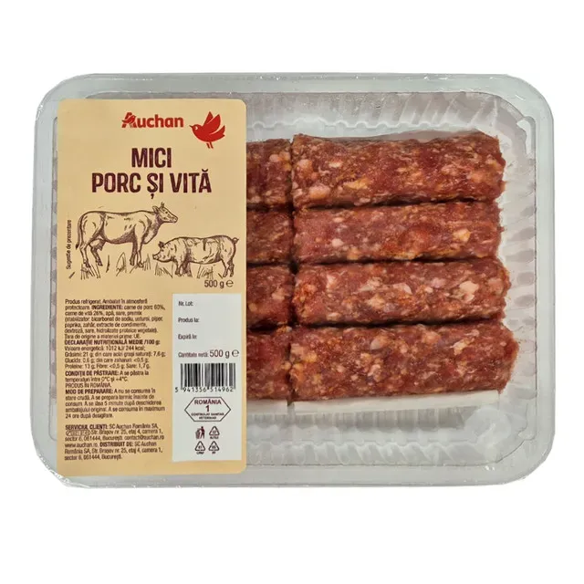 Mici de porc si vita Auchan, 500 g