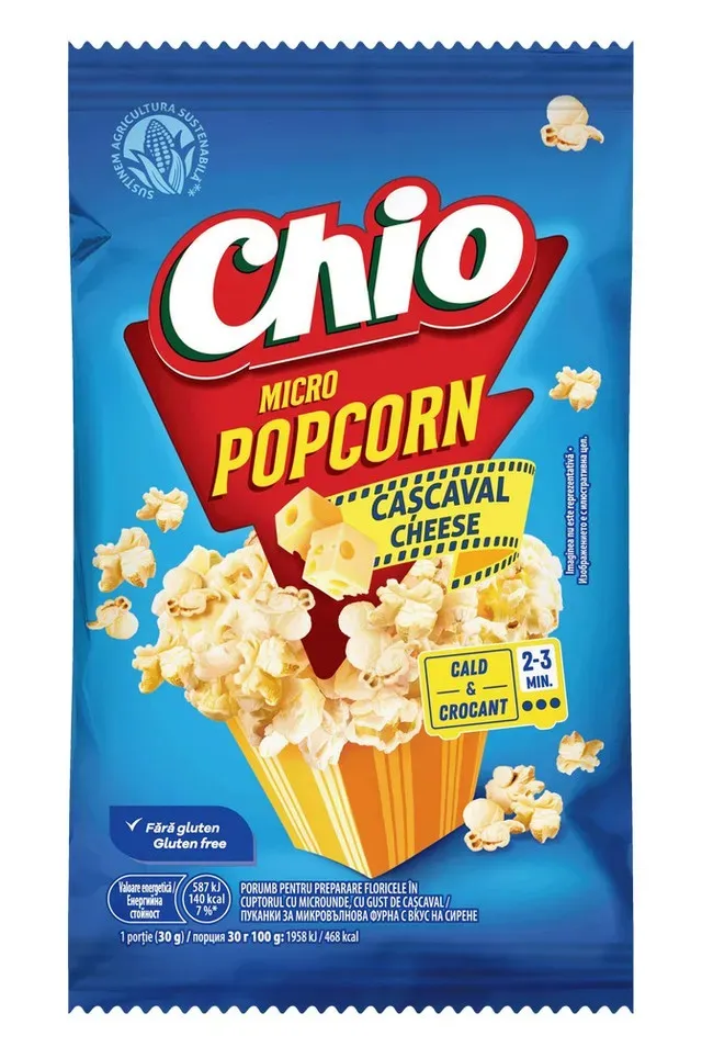 Popcorn cu gust de cascaval Chio, pentru microunde, 80 g