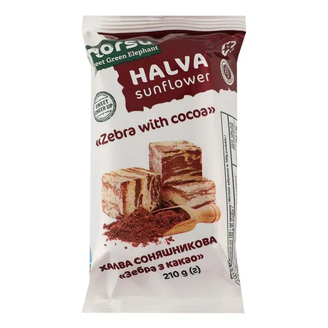 Halva cu cacao Norsu Zebra, 210 g