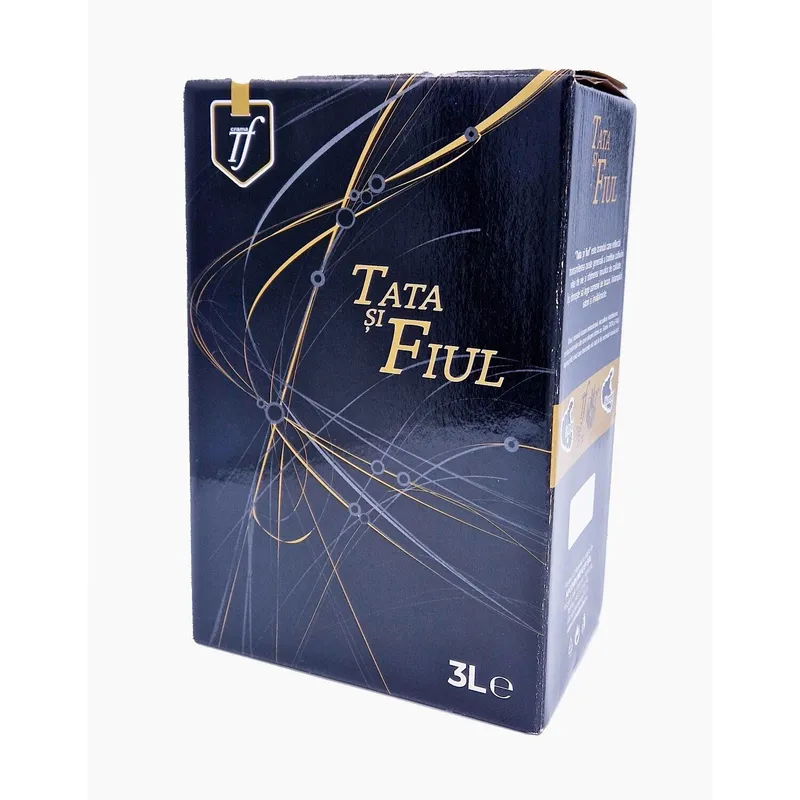 Vin alb Tata si Fiul Chardonnay demisec 3 litri bag in box