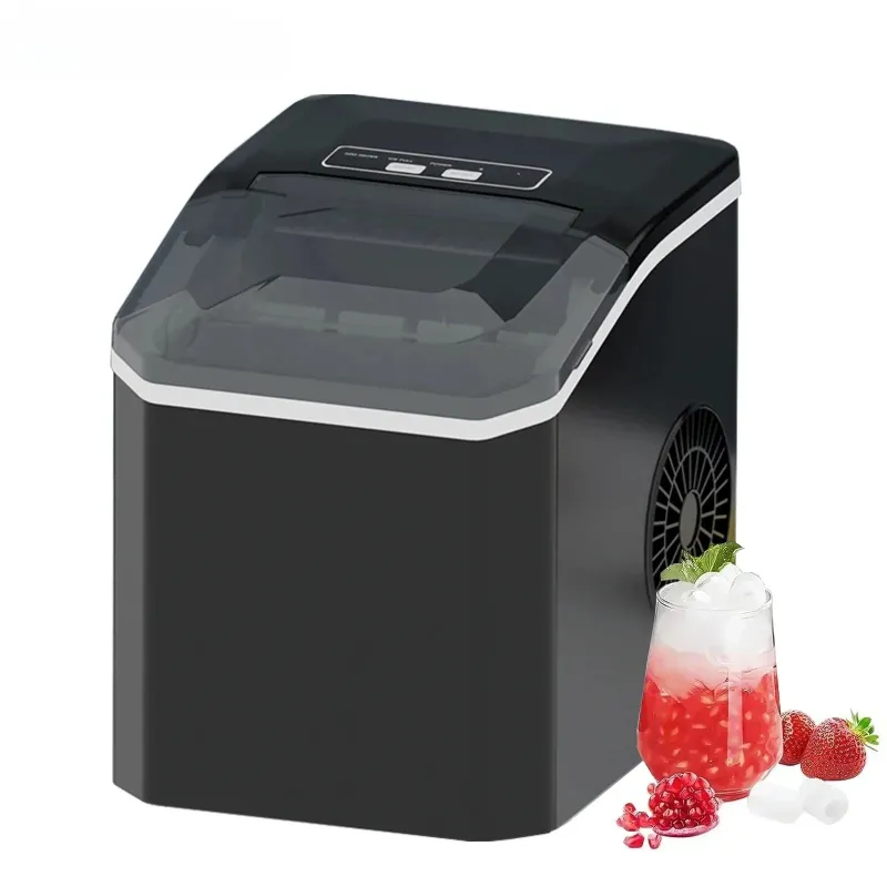 Masina de gheata, 75W, 12kg/24h, functie de auto-curatare, Aparat de Gheata Portabil, fereastra transparenta, Pentru Acasa, Petreceri, Bar, Negru