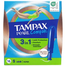 Tampoane cu aplicator Pearl Compak Super, 16 buc
