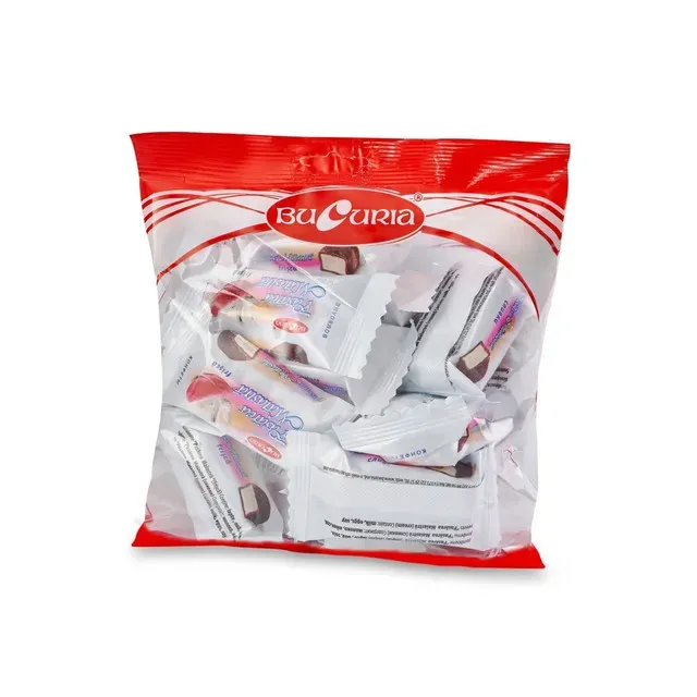 Bomboane cu glazura de ciocolata si umplutura cu gust de frisca Bucuria Pasare Maiastra, 150 g