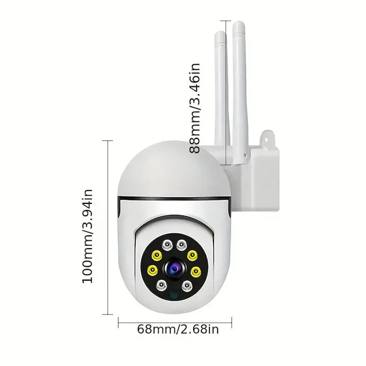 Camera de supraveghere inteligenta pentru casa B-VISION, camera Wi-Fi panoramica Full HD 1080P, monitorizare clara pe timp de noapte cu imagini colorate, detectie precisa a miscarii cu alerte instantanee, audio bidirectional