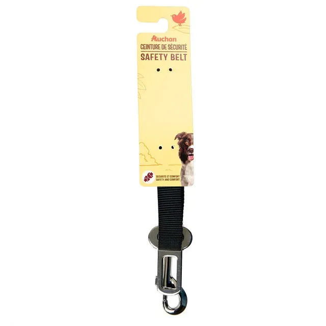 Centura de siguranta auto pentru caini Auchan, 70 cm, negru