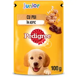 Hrana completa pentru catei Junior cu pui si orez 100g