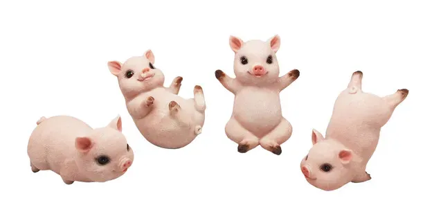 Decoratiune porc Garden Star, din polirasina, H15 cm, modele asortate