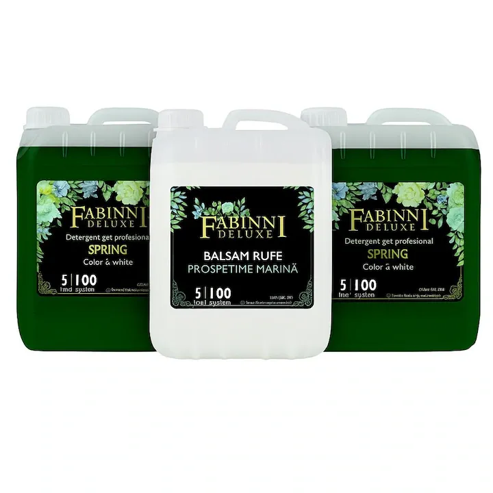 Detergent Rufe Gel Profesional color &white 10 litri si Balsam cu miros de orhidee si miere 5 litri