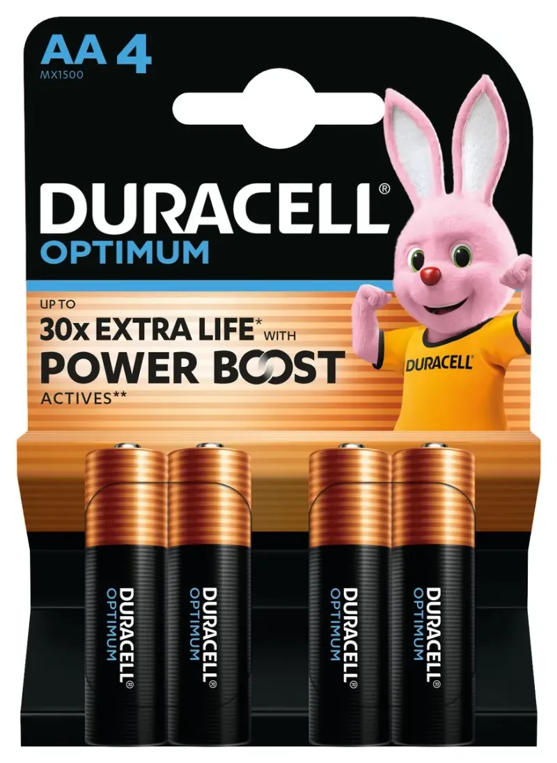 Baterie Duracell Optimum, AA, 4 bucati