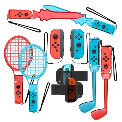 Kit de accesorii sportive Switch 10 in 1, JESWO, pentru Nintendo Switch si OLED, Multicolor