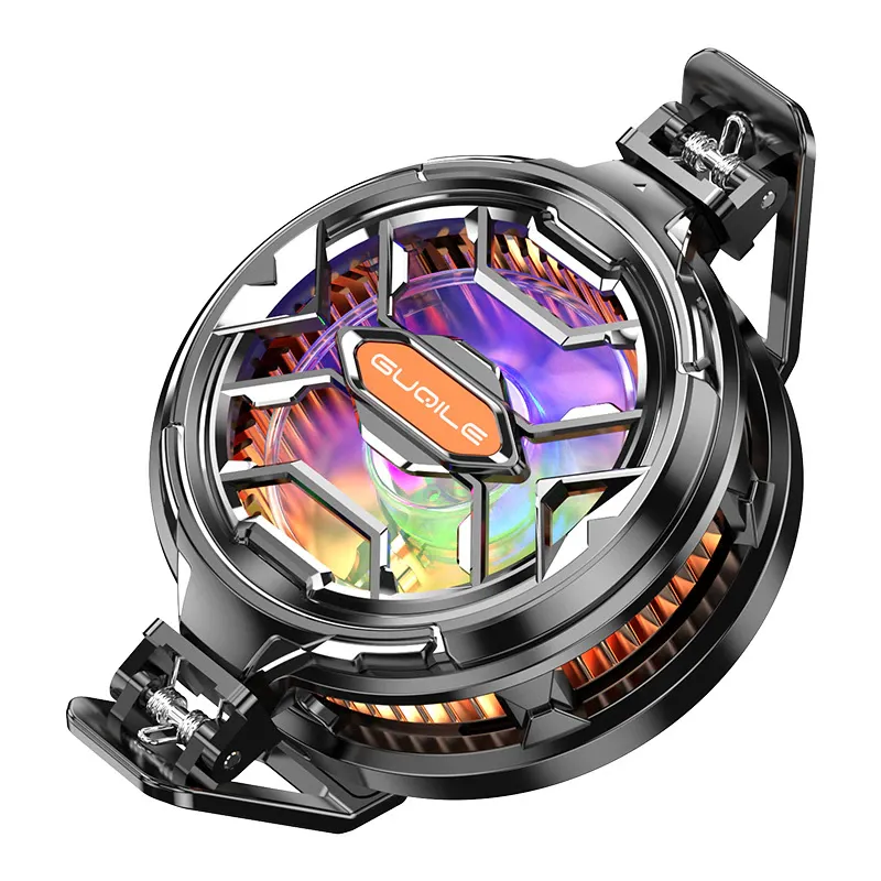 Cooler pentru racire telefon/tableta, Design de aspiratie magnetica, racire rapida semiconductoare, 15W, 5000 rpm, lumina RGB, silentios, USB Type-C