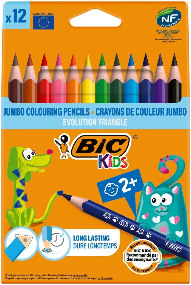 Set creioane colorate Bic Evolution pachet cu 12 bucati