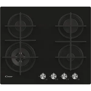 Plita incorporabila CANDY CDK6GF4WEKB, Gaz, 4 arzatoare, Wok, negru