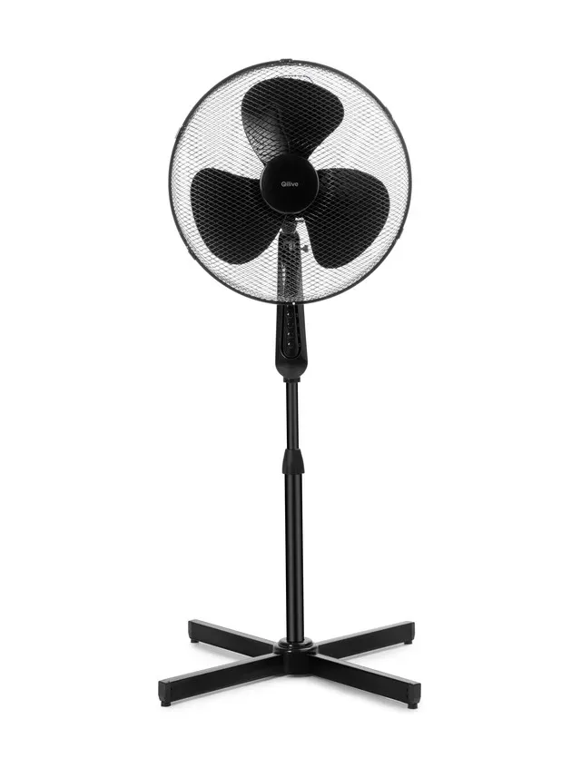 Ventilator de podea Qilive Q.6846, 45 W, 3 viteze, diametru 40 cm, negru