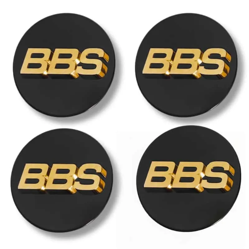 ARRRD® Set 4 Capace Janta BBS 70mm cu Sigla 3D Relief - Montaj Universal pentru Masini Diverse, Compatibil cu Audi, BMW, Mercedes, VW, auriu negru