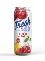 Bere blonda fara alcool cu aroma de cirese si lamaie Fresh, doza, 0.5 l