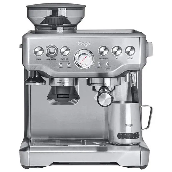 Espressor manual SAGE Barista Express BES875BSS, 2l, 1850W, 15 bar, sistem termic Thermocoil, argintiu