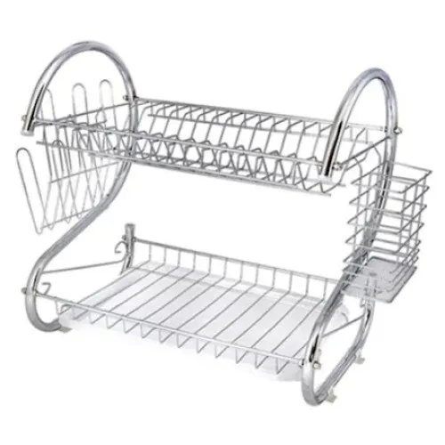 Uscator Vase - Supraetajat, Suport Tacamuri, Suport 6 Pahare si Tava de Scurgere, Inox