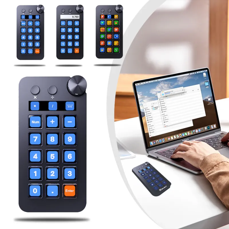 Excitat®, N1Dispozitiv streaming ,Tastatura personalizabila Creative Setup, alternativa la Stream Deck, compatibila cu OBS Live, 3×5 taste LCD cu iconite GIF, control scenarii live, ajustare audio, ideala pentru streameri si editori de video