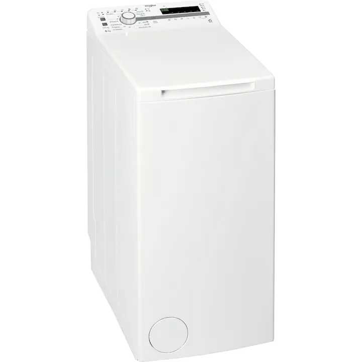 Masina de spalat rufe cu incarcare verticala Whirlpool TDLR6030SEUN, 6kg, 1000 RPM, Clasa D, Tehnologia Al 6-lea Simt, Alb