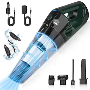 Aspirator de mana fara fir, Shawty, S0090A, aspiratie puternica 9500pa, lumina LED, usoara, Autonomie 25-30 min, 2 filtre lavabile si bol mare de murdarie 800 ml, verde