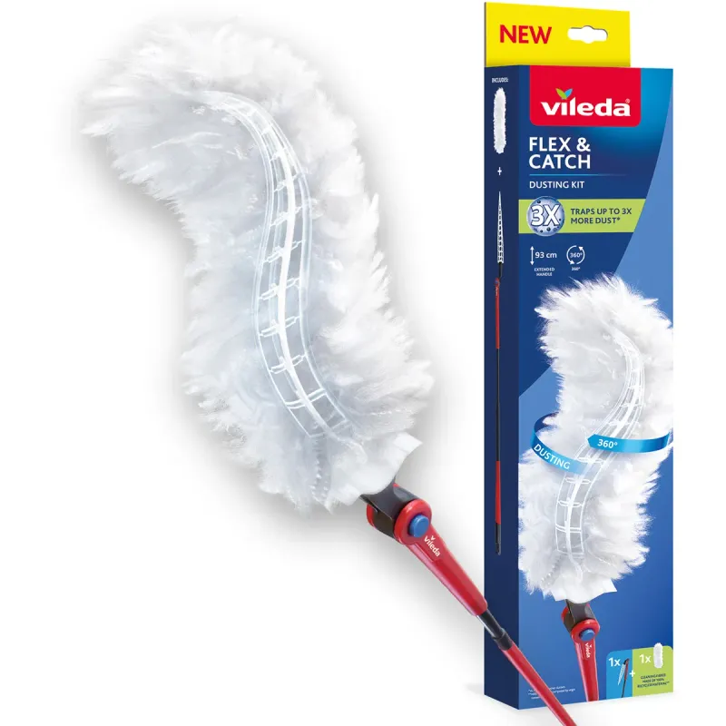 Set pentru indepartarea prafului Vileda Flex & Catch: pamatuf, 1 bucata + rezerva, 1 bucata