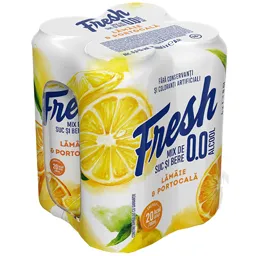 Bere fara alcool cu suc de lamaie si portocale 4x0.5L
